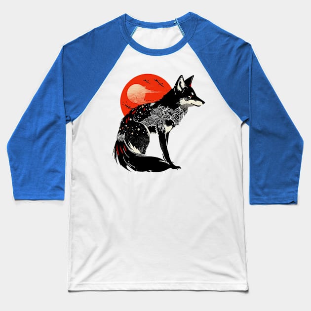 fox Baseball T-Shirt by sample the dragon